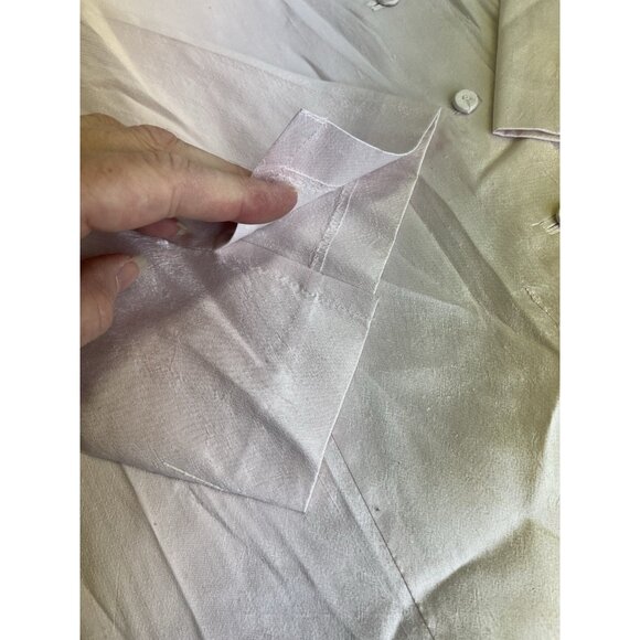 Eileen Fisher Woman Textured Silk Blouse Tunic Button Up Size 1X Pink Side Slit - Picture 11 of 14